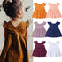 Linen Dress with Ruffle Sleeves