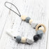 Silicone and Wooden Bead Pacifier Clip Chain