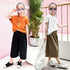 Wide Legged Capri Pants and Shirt Set.